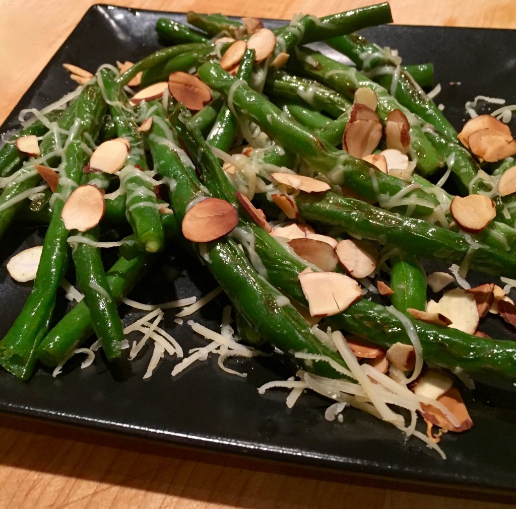 Green Beans with Toasted Almonds & Manchego
